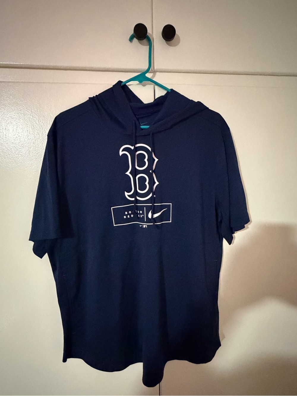 Nike Kids Navy Boston Red Sox Hooded Short Sleeve Shirt